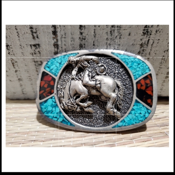 Turquoise Belt Buckle Horseback Riding Cowpoke main image 5